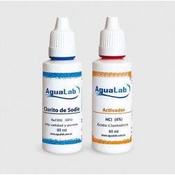 Kit Agualab Clorito Sódico al 25% y Activador Ácido Clorhídrico 4% (60 ml) - 1