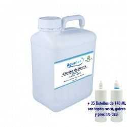 5 Liter + 35 Gläser mit 140 ml für Großhändler - Natriumchlorit 25% Agualab - 1