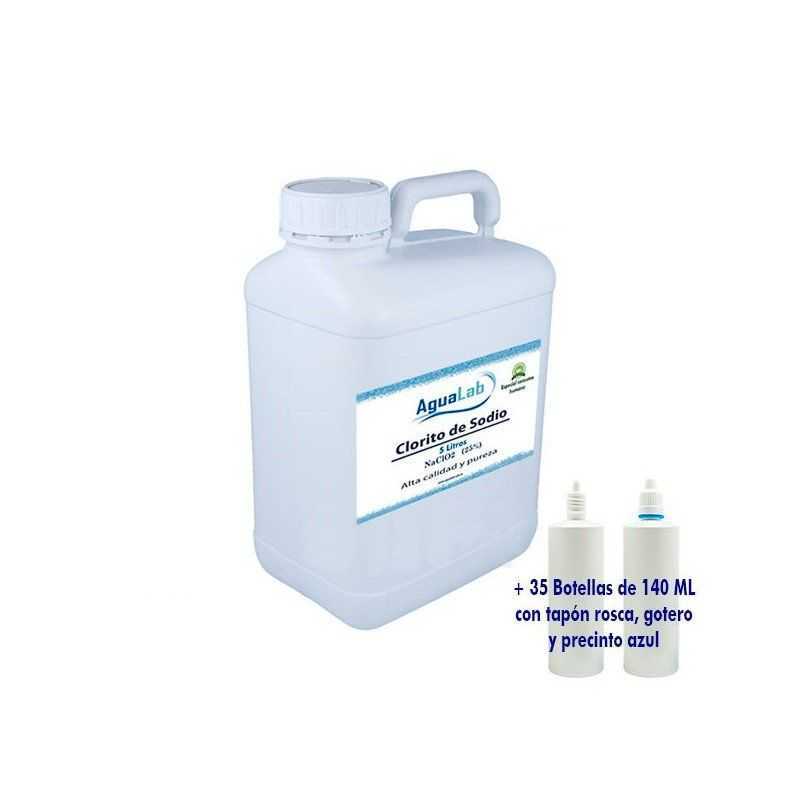 5 Liters + 35 jars of 140ML for wholesalers - Sodium chlorite 25% Agualab - 1