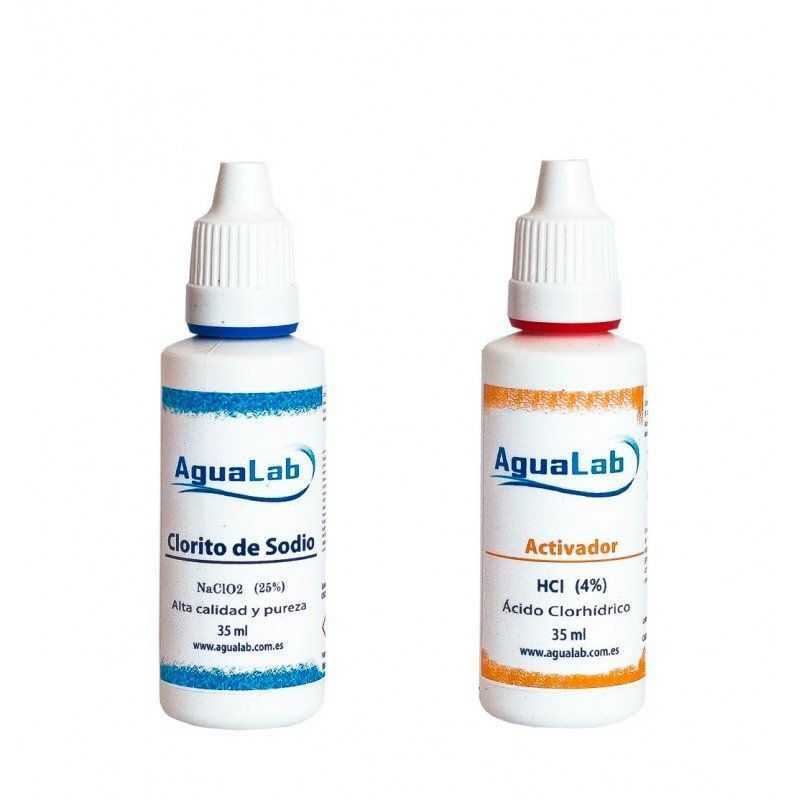 Kit Agualab Clorito Sódico al 25% + Activador Ácido Clorhídrico 4% (35 ML) Agualab - 1